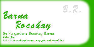 barna rocskay business card